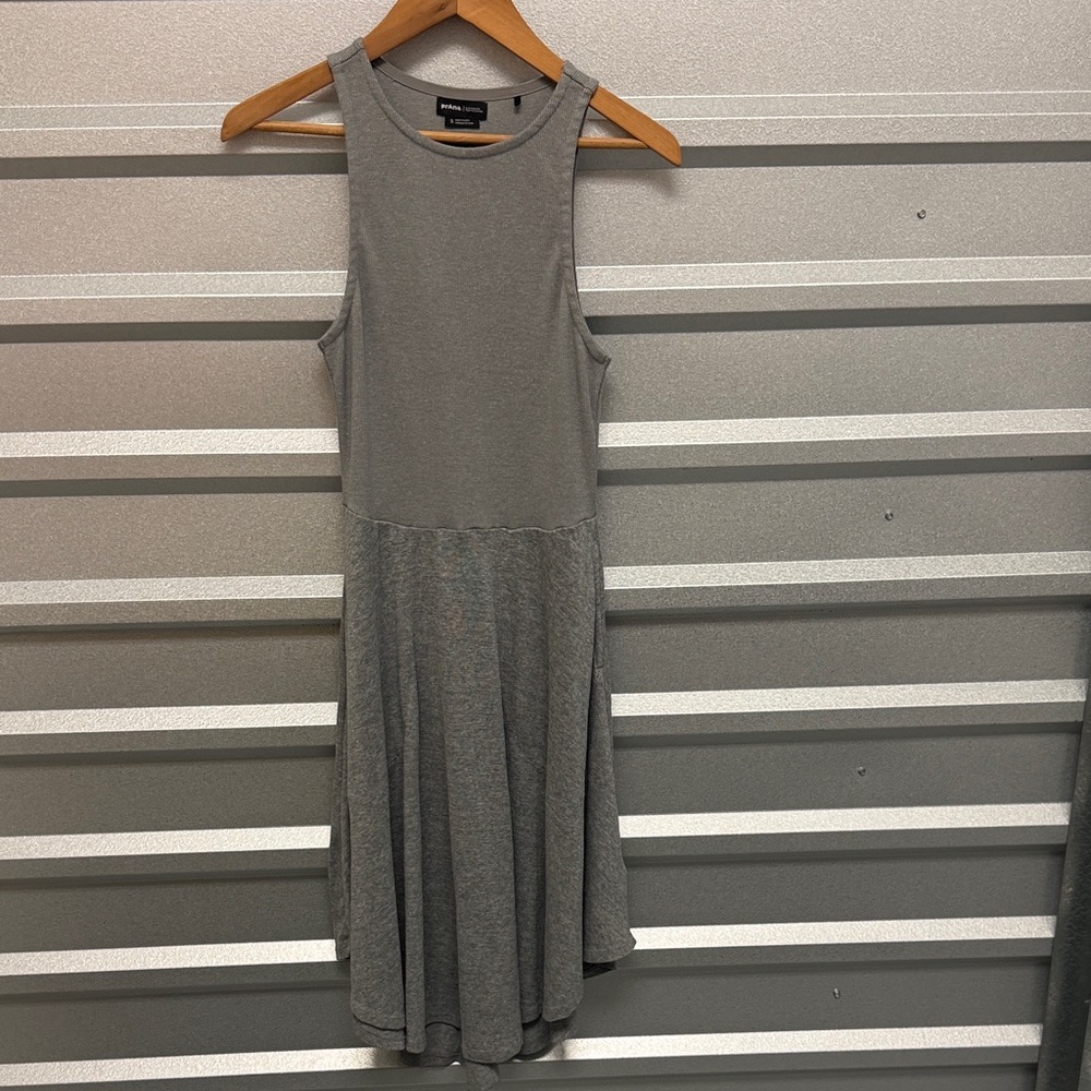 prAna Womens Cozy Up Bayjour MIDI Dress Heather Gray Sz‎ Small Casual Fall Comfy